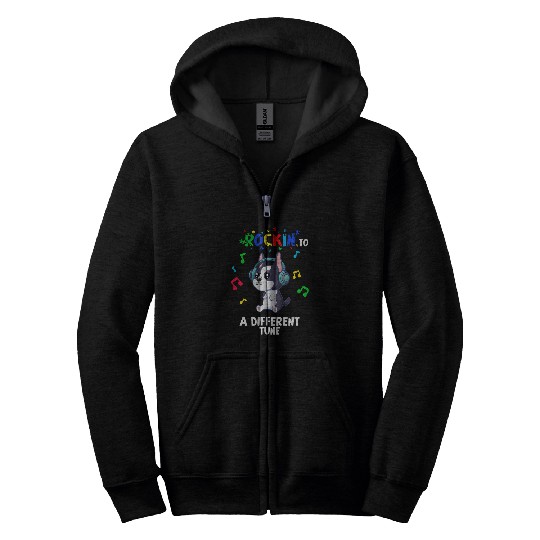 Rockin to a Different Tune Autism Warrior 17 Zip Hoodies