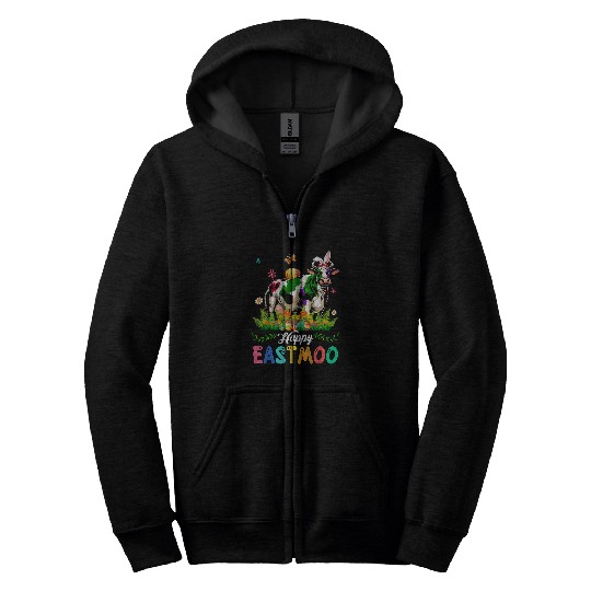 Discover Happy Easter Moo Cow Sound Costume Bunny Farmer Lover Kids Zip Hoodies