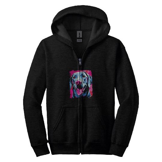 Labrador Retriever Pink Zip Hoodies