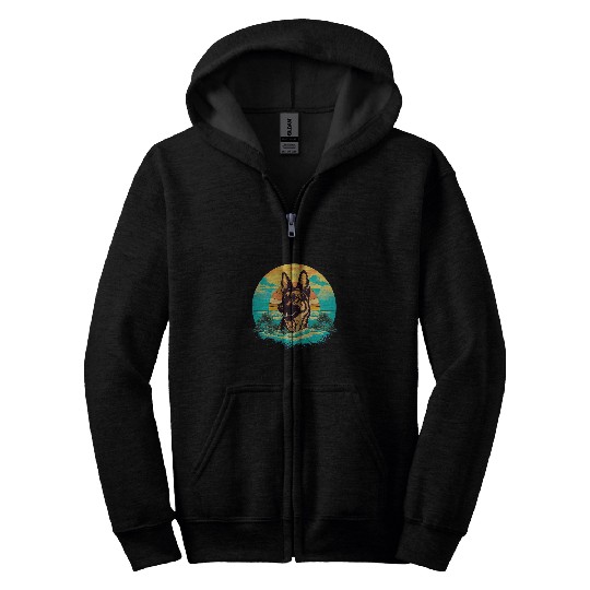 German Shepherd Men Women Kids 8 Zip Hoodies