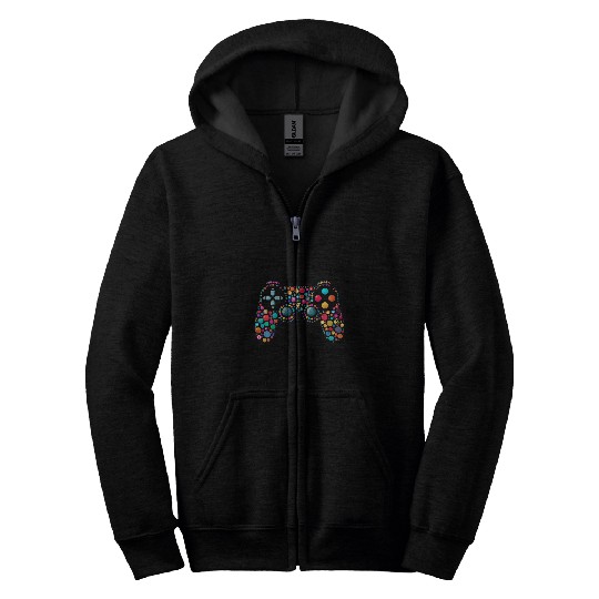 Kids Colorful Polka Dot Game Controller International Dot Day Kid Zip Hoodies