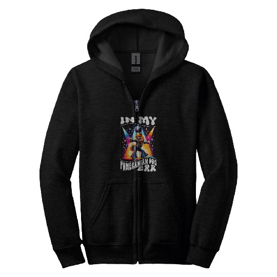 Pomeranian Dog In My Party Era Zip Hoodies