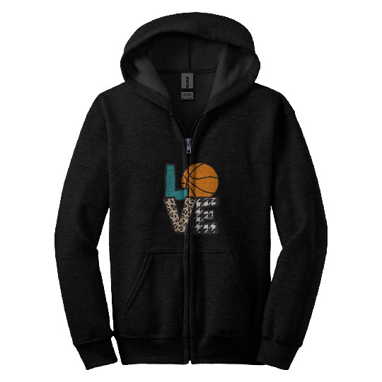 Love Basketball Player Fan Coachs Sports Mom Mama Zip Hoodies