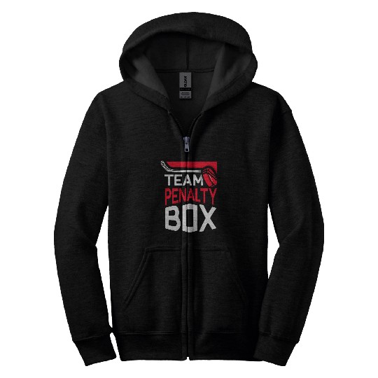 Team Penalty Box Ice Hockey Player Goalie Zip Hoodies