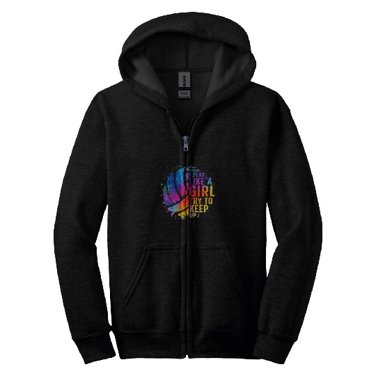 Volleyball For Teen Girls Women College Volleyball Lovers 1 Zip Hoodies