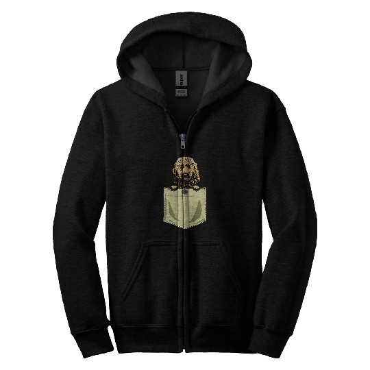 Dog Goldendoodle In The Pocket Puppy T-Shirt Zip Hoodies
