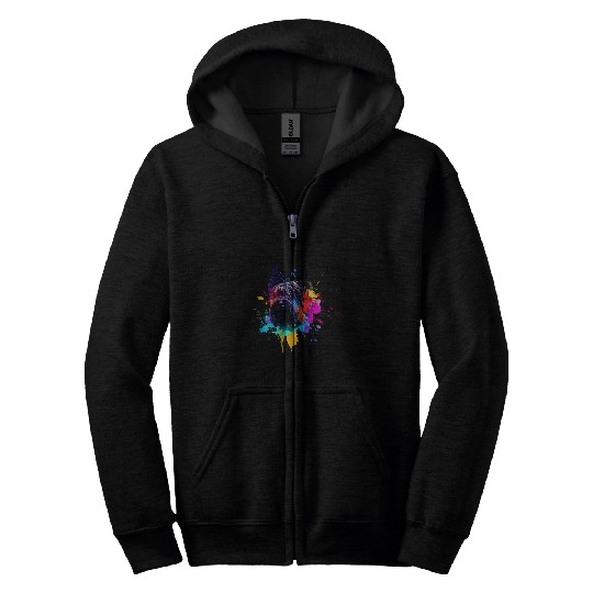 Scottish Terrier Colorful Splashes Of Paint Art Dog Zip Hoodies