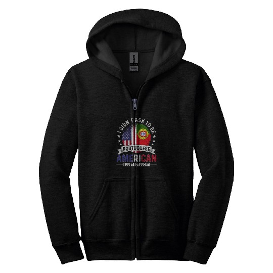 Portuguese American Countries Flags Pride Portugal Flag Zip Hoodies