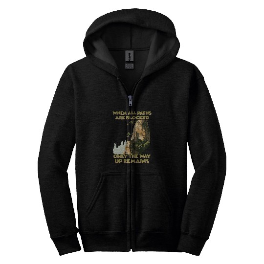 Summit happiness and adventure Top rope climbing for 1 Zip Hoodies
