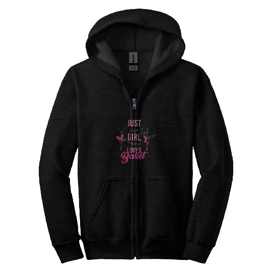Just A Girl Who Loves Ballet Ballerina Dancing Dance Gift Zip Hoodies
