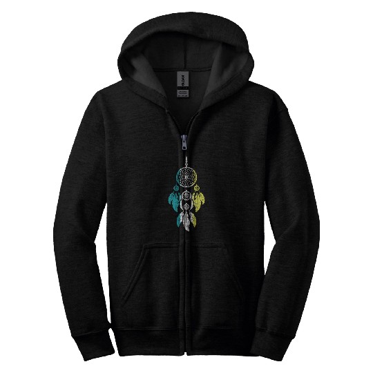 Native American Pride Dream Catcher Vintage Zip Hoodies