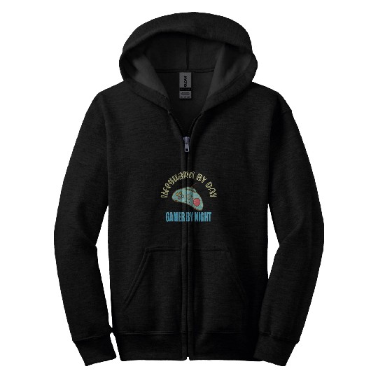 Lifeguard By Day Gamer By Night Funny Swim Job Video Kawaii Zip Hoodies