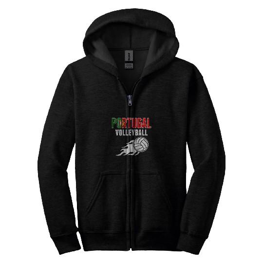 Portugal Volleyball Fans Jersey Portuguese Summer Sports Zip Hoodies