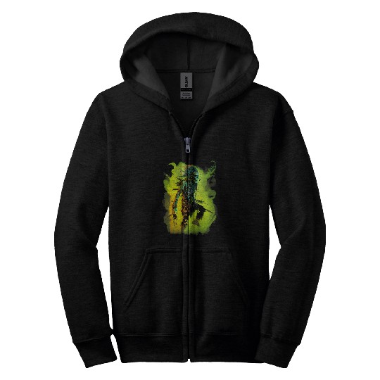 UnDeads Native American Warrior Splatter Graphic Zip Hoodies