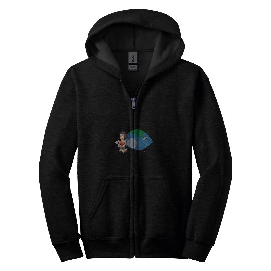 Solo happy woman camper Zip Hoodies