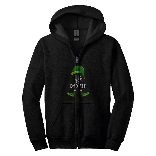 German Shorthaired Pointer Dad Elf Funny Christmas Pajama Zip Hoodies
