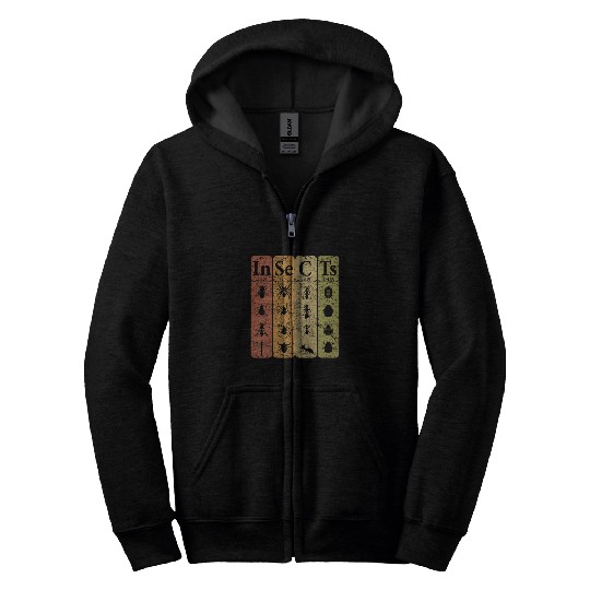 Insects Periodic Table Elements Entomologist Retro Bugs 21 Zip Hoodies