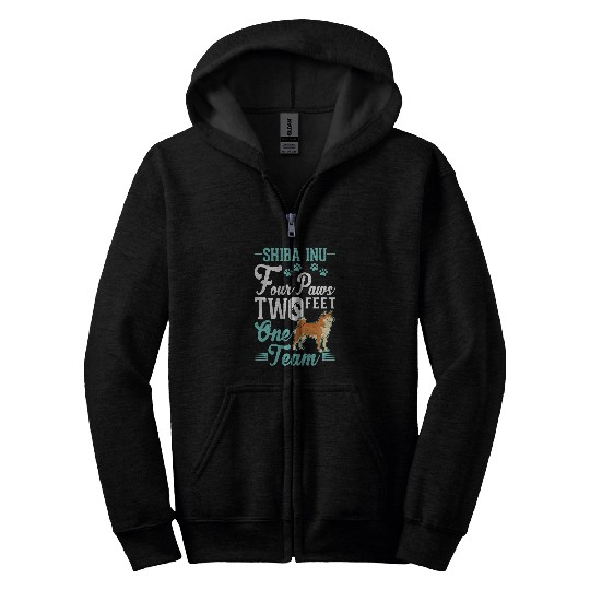 Dog Shiba Inu four paws two feet one team Shiba Inu Zip Hoodies
