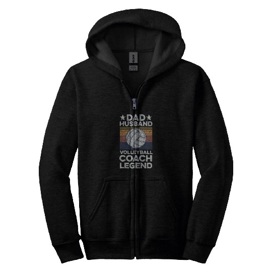 Mens Volleyball Season Design for your Volleyball Coachs Dad Zip Hoodies
