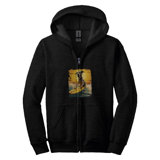 Surfing Great Dane Zip Hoodies