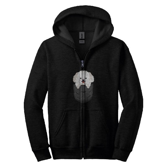 Maltese Dog In A Pocket Dog Owner Puppy Trainer Breeder Zip Hoodies