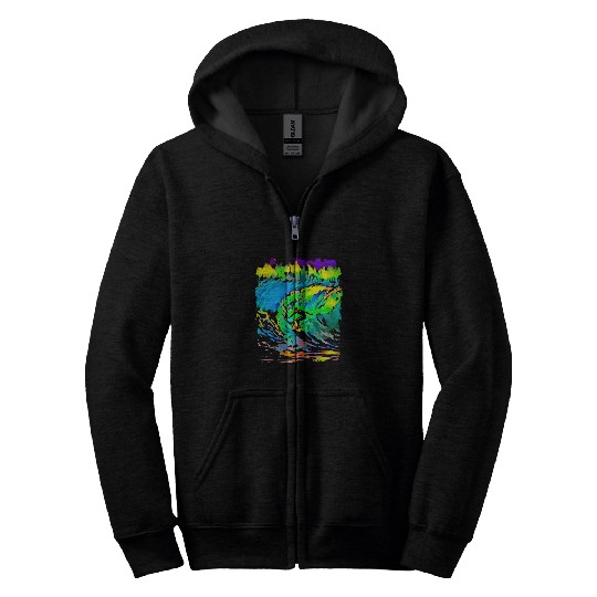 Surfer Pop Art Zip Hoodies