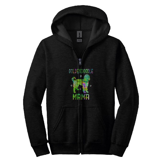 Dog Goldendoodle Mama Colorful Dog Mom Lover T-Shirt Zip Hoodies
