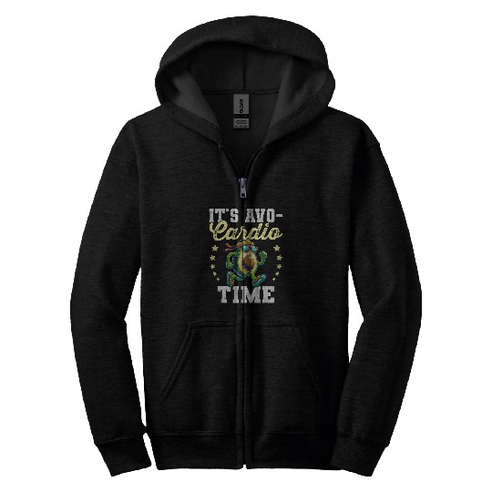 Its AvoCardio Time Fitness Cardio Vegan Avocardio Avocado Zip Hoodies