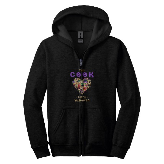 This Cook Loves Halloween Chef Witch Cooker Sorcerer Scary Zip Hoodies