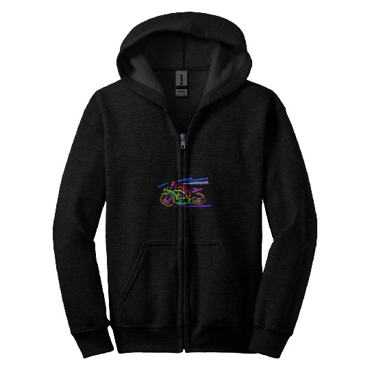 Motorcycle Rider Cafe Racer Sport Bike Riding Race Track Tee Zip Hoodies