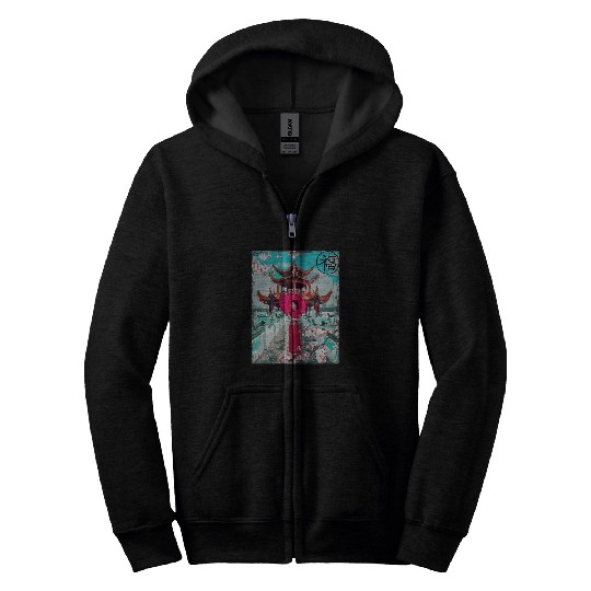 temple japanese woman geisha anime japan Zip Hoodies