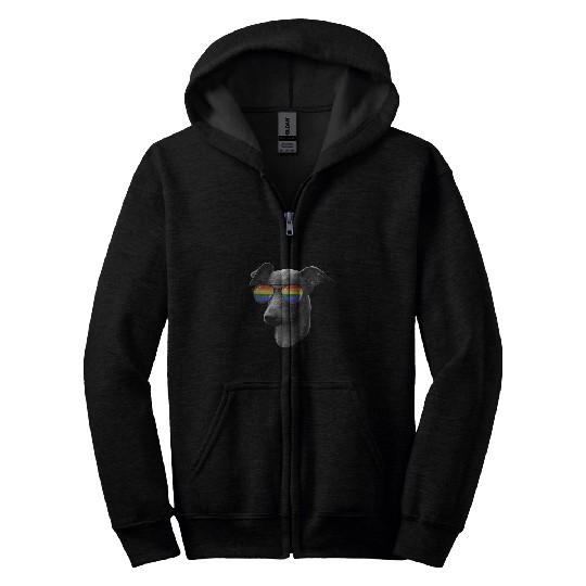 Dog Grayhound Pride Month Italian greyhound Rainbow Flag Zip Hoodies