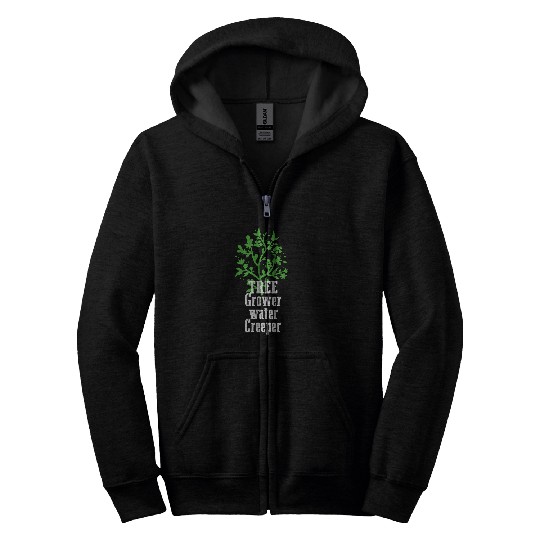 Tree Grower Water Creeper I Garden Zip Hoodies