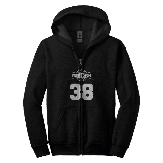 Volleyball Player 38 Volleyball Mom Jersey Number Zip Hoodies