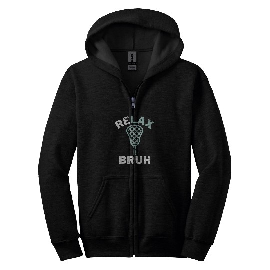 Relax Bro Lacrosse 2LAX Stick 2vintages Lacrosse Player Zip Hoodies