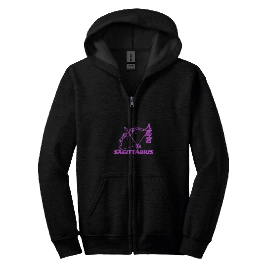 Japan Aesthetic Astrology Vaporwave Sagittarius Horoscope Zip Hoodies
