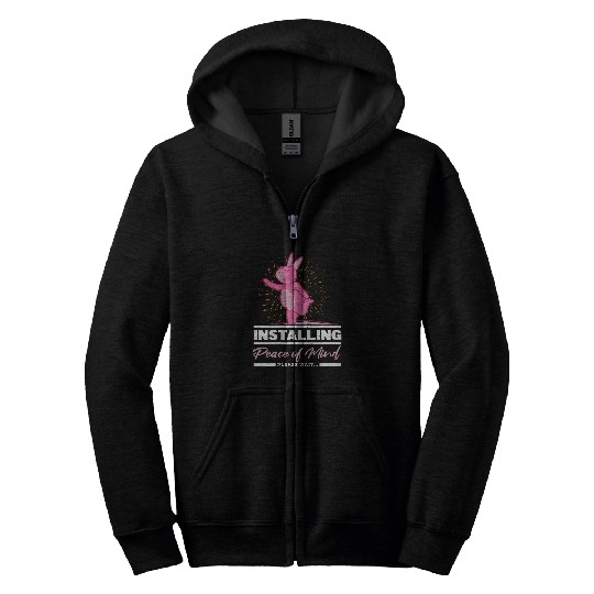 Installing Peace Of Mind Yoga Rabbit Quote And Sayings Zip Hoodies
