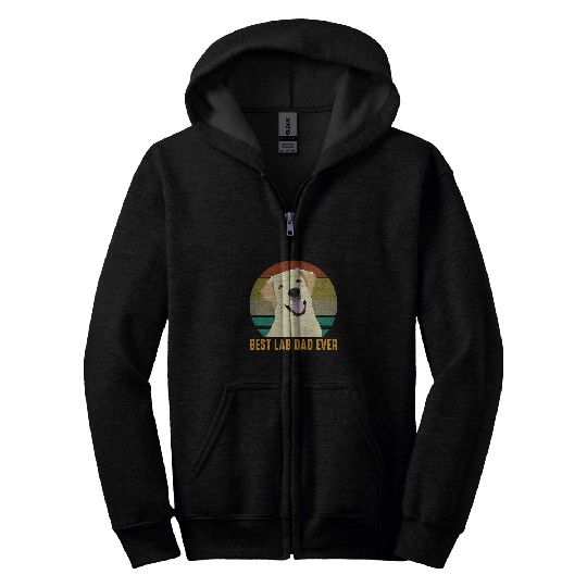 Labrador Lab Dog Best Lab Dad Ever Cute Labrador Retriever Dog Lover Zip Hoodies