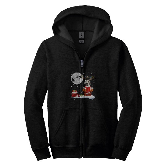 Dog Great Dane Chimney Ugly Christmas Lights Xmas Pajamas T-Shirt Zip Hoodies