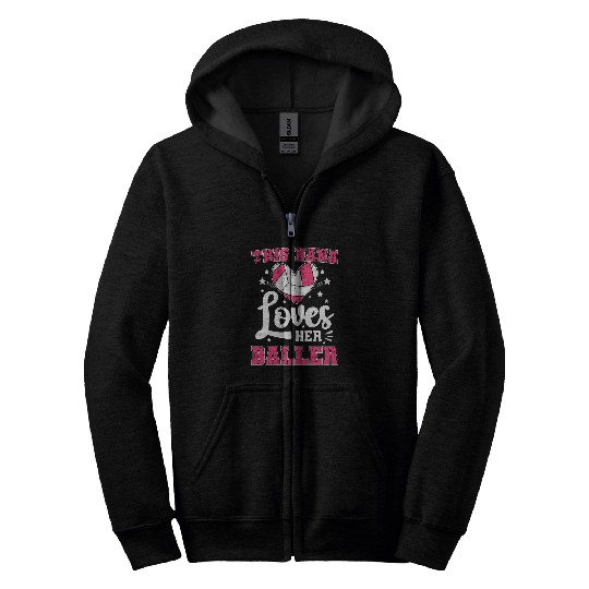 Volleyball Nana Loves Her Baller Nana Of A Volleyball Player Zip Hoodies