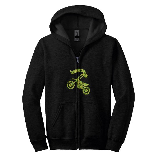 Motocross Dirtbike Dirt Bike Rider Men Dirt Biking Boys Zip Hoodies