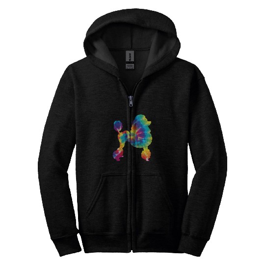 Tie Dye Poodle Canine Dog Lover Pet Trainer Breeder Zip Hoodies