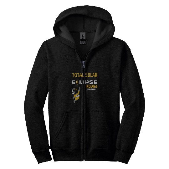 Totale Solar Eclipse indianas April 8th Astronaut Eclipse Zip Hoodies