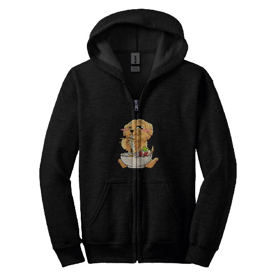 Dog Goldendoodle Shirt Goldendoodle Ramen Noodles Kawaii Zip Hoodies