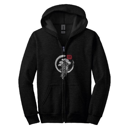 Native American Zen Feather Mindfulness for Yoga Lovers Zip Hoodies
