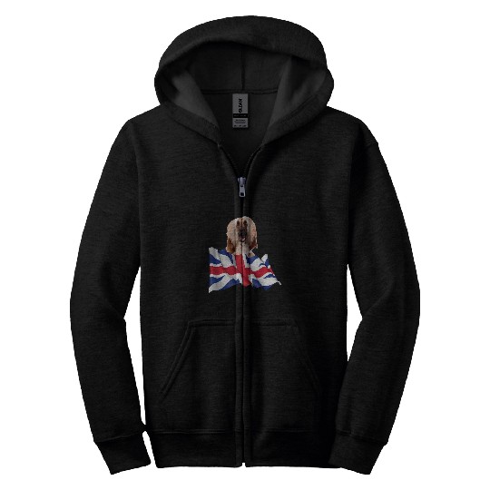 Union Jack Flag Dog Afghan Hound 2 Zip Hoodies