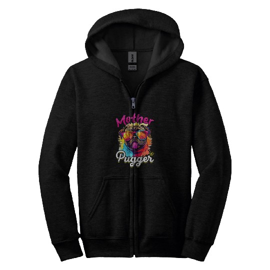 Pug Dog Breed Pet Mother Pugger Zip Hoodies