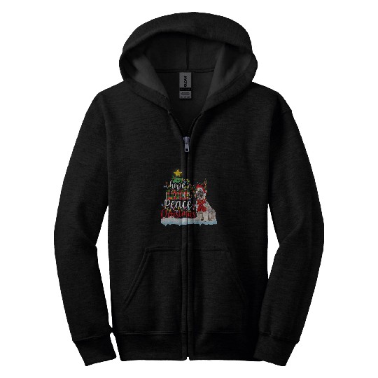 Dog Scottish Terrier Santa Hat Reindeer Costume Christmas Light Zip Hoodies
