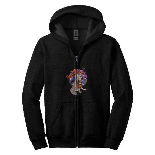 happy halloween bull terrier costume cute bully dog lover Zip Hoodies