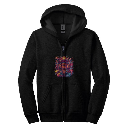 vintages Arcade Gamer Video Game TV Artist Retro 2 Zip Hoodies